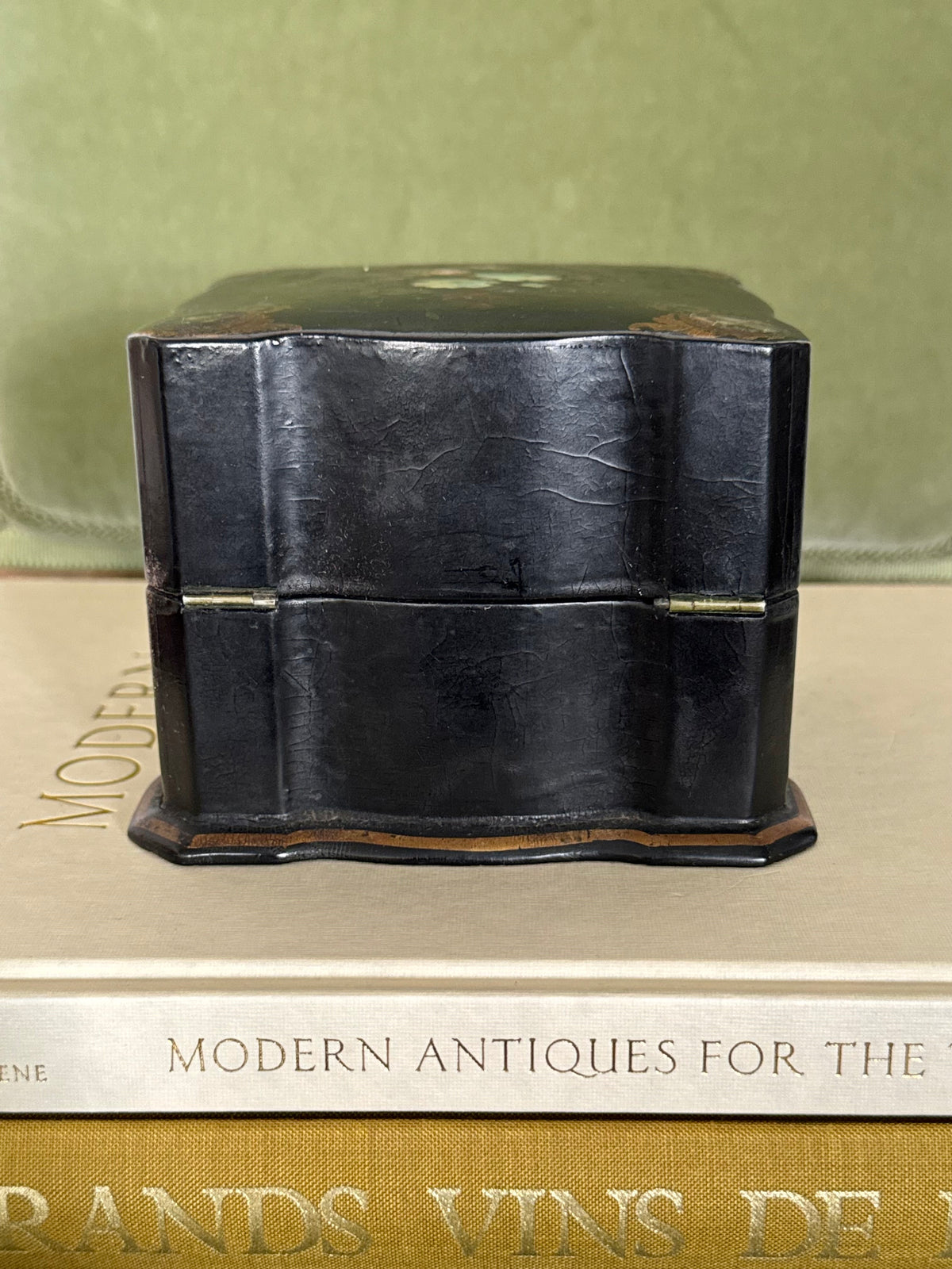 Antique Victorian Papier Mâché Box with Key