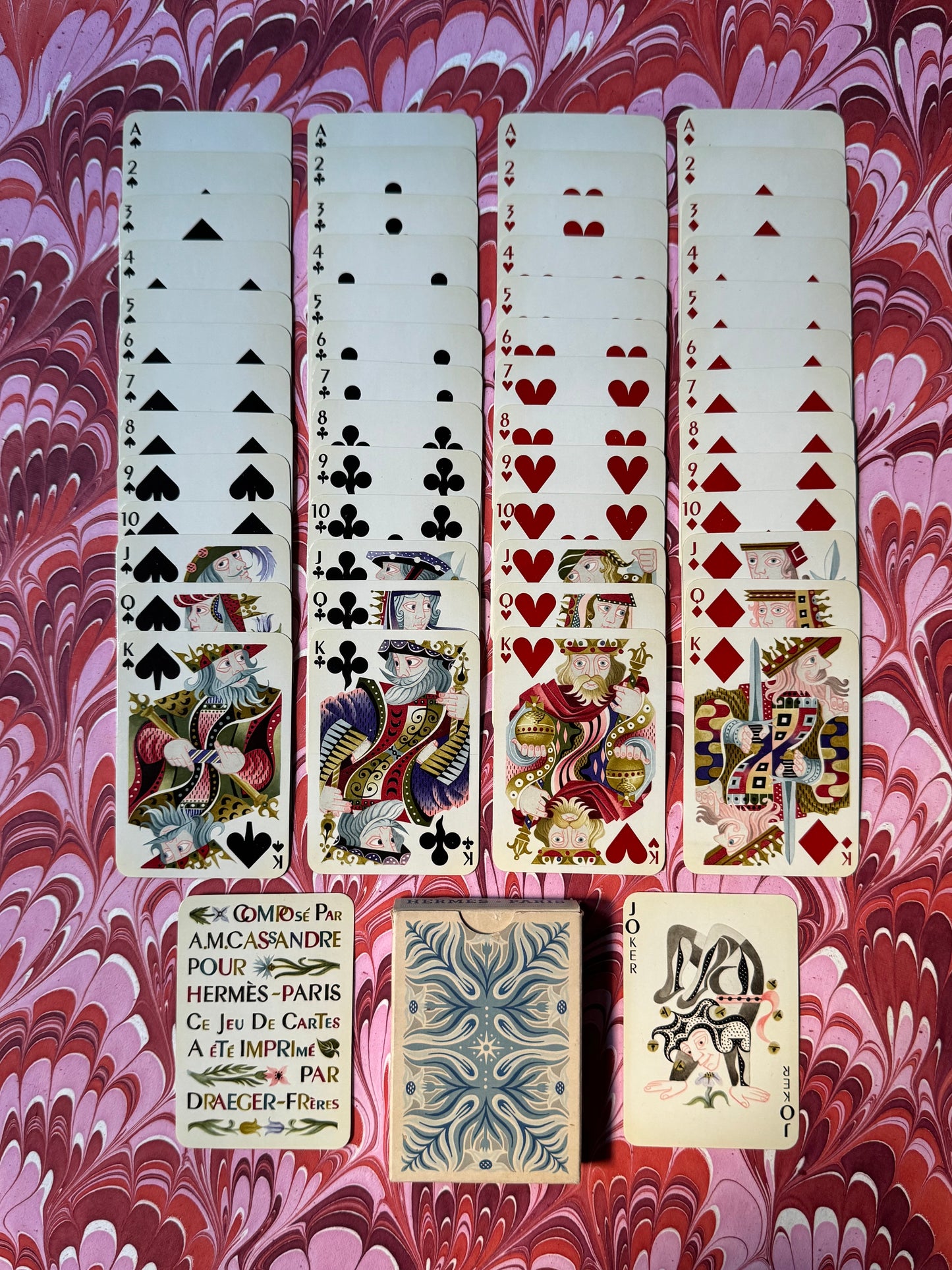 Vintage Playing Cards in Sterling Silver Stand