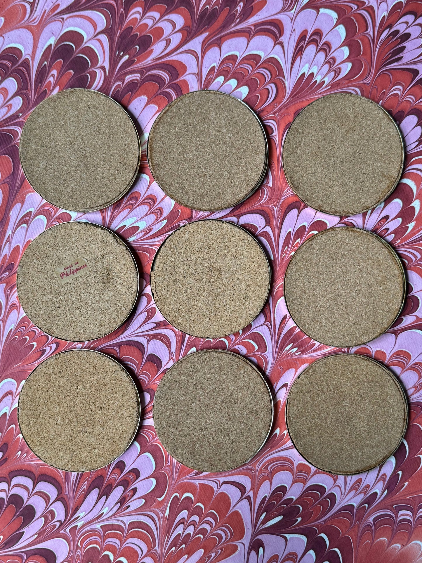 Vintage Capiz Shell Coaster Set