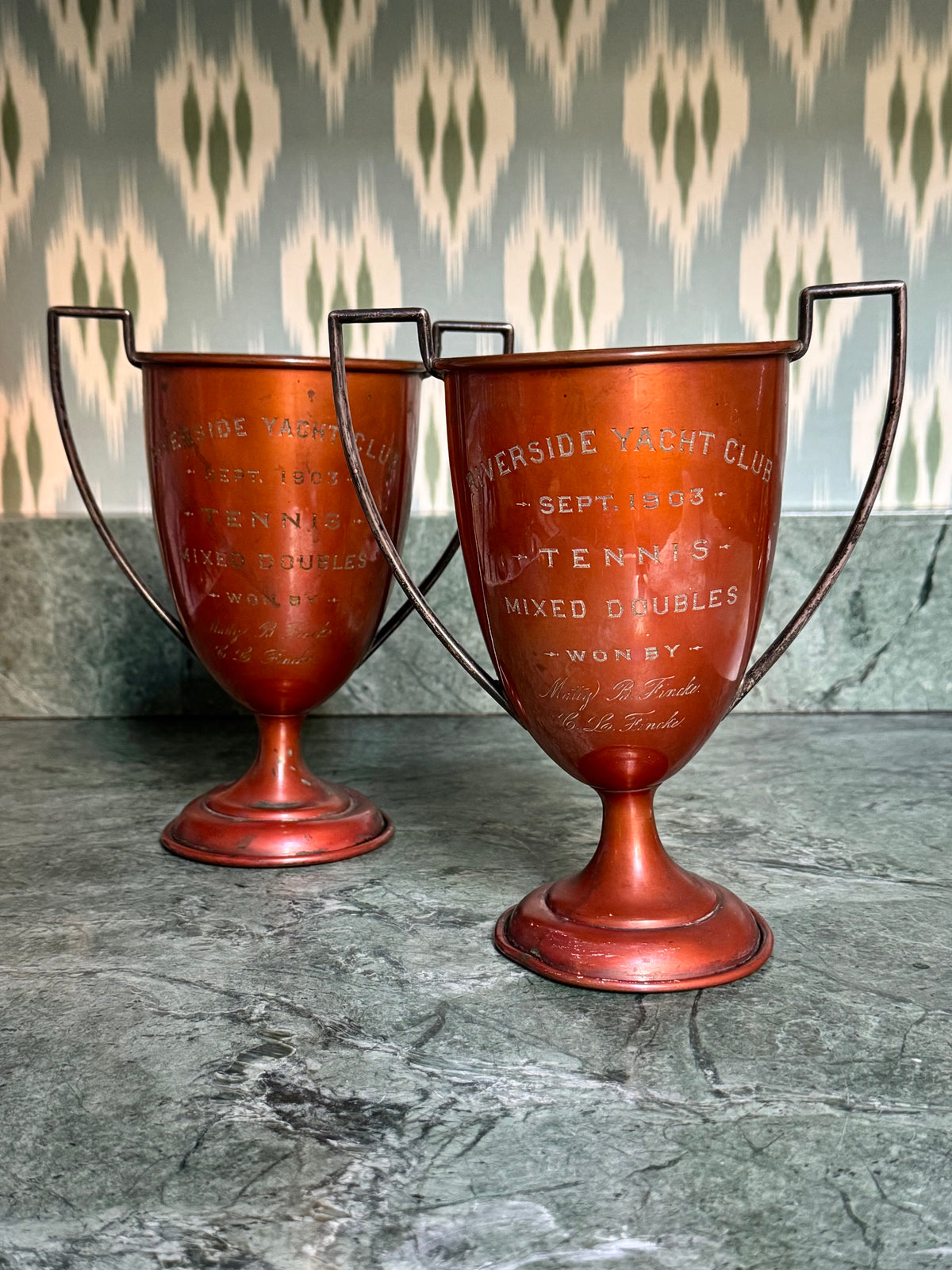 Pair of Antique Copper Trophy Cups