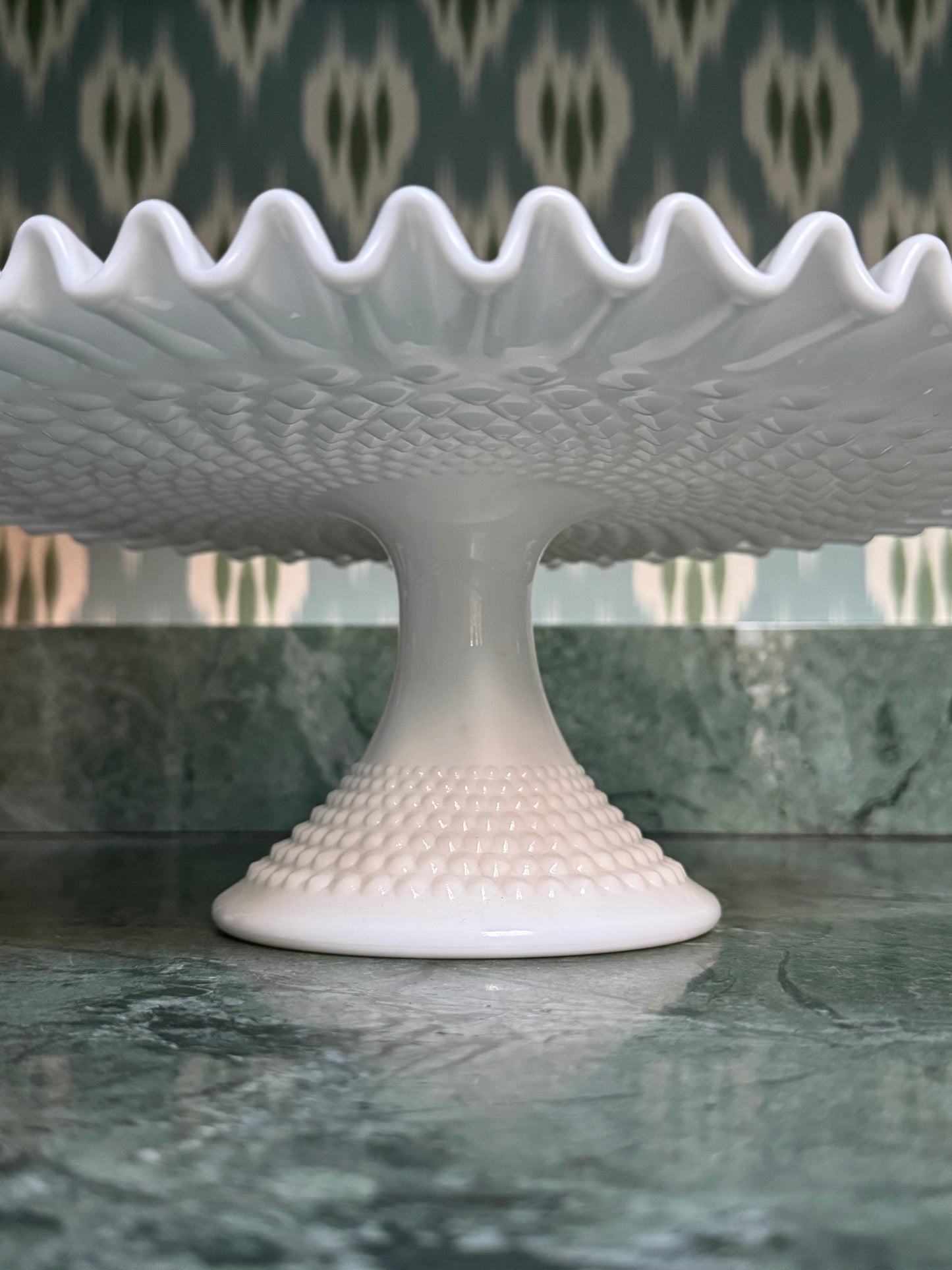 Hobnail Milk Glass Cake Stand
