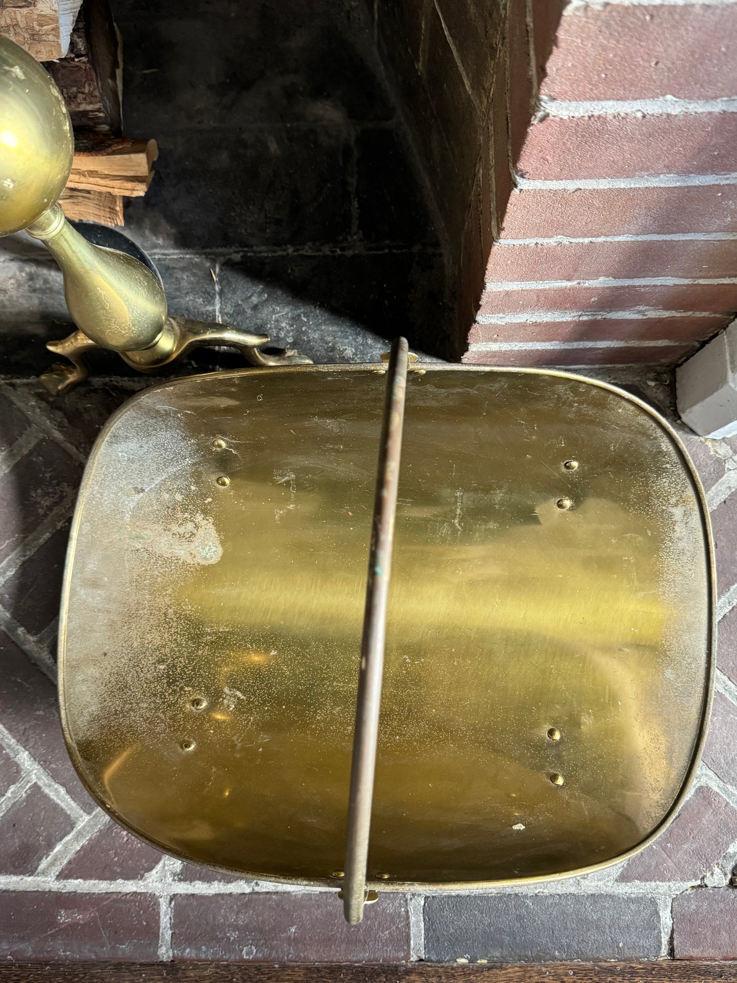 Vintage Brass Firewood Holder