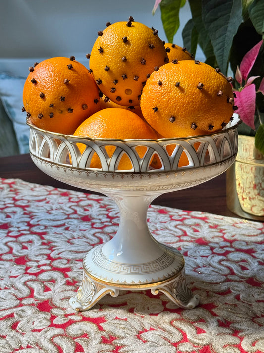 Antique French Porcelain Reticulated Compote