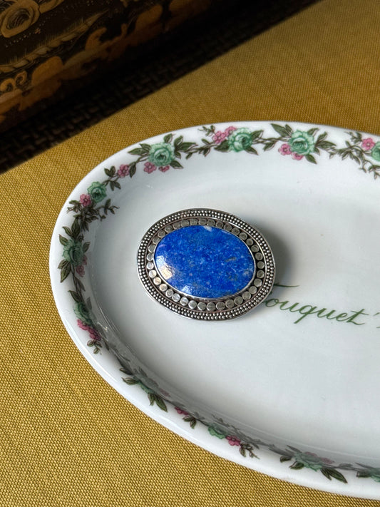 Silver & Lapis Brooch