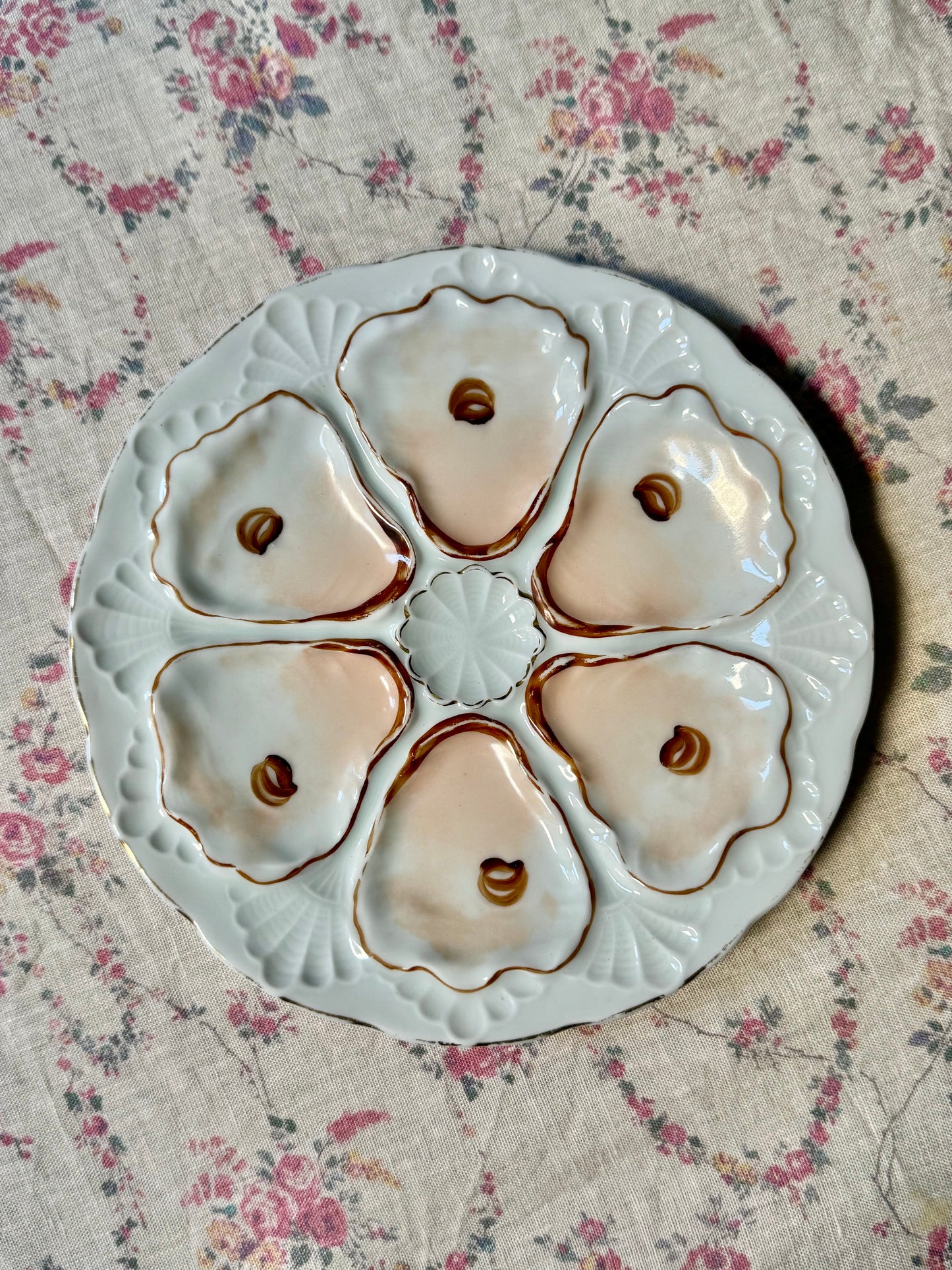 Pink Antique Oyster Plate