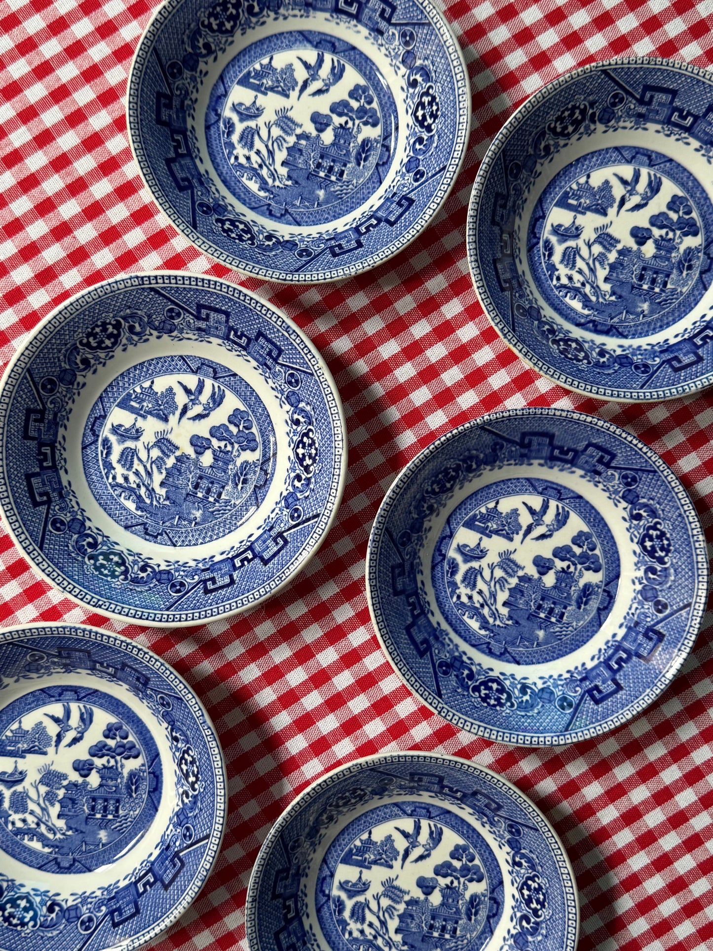 Set of 6 Blue Willow Berry Bowls