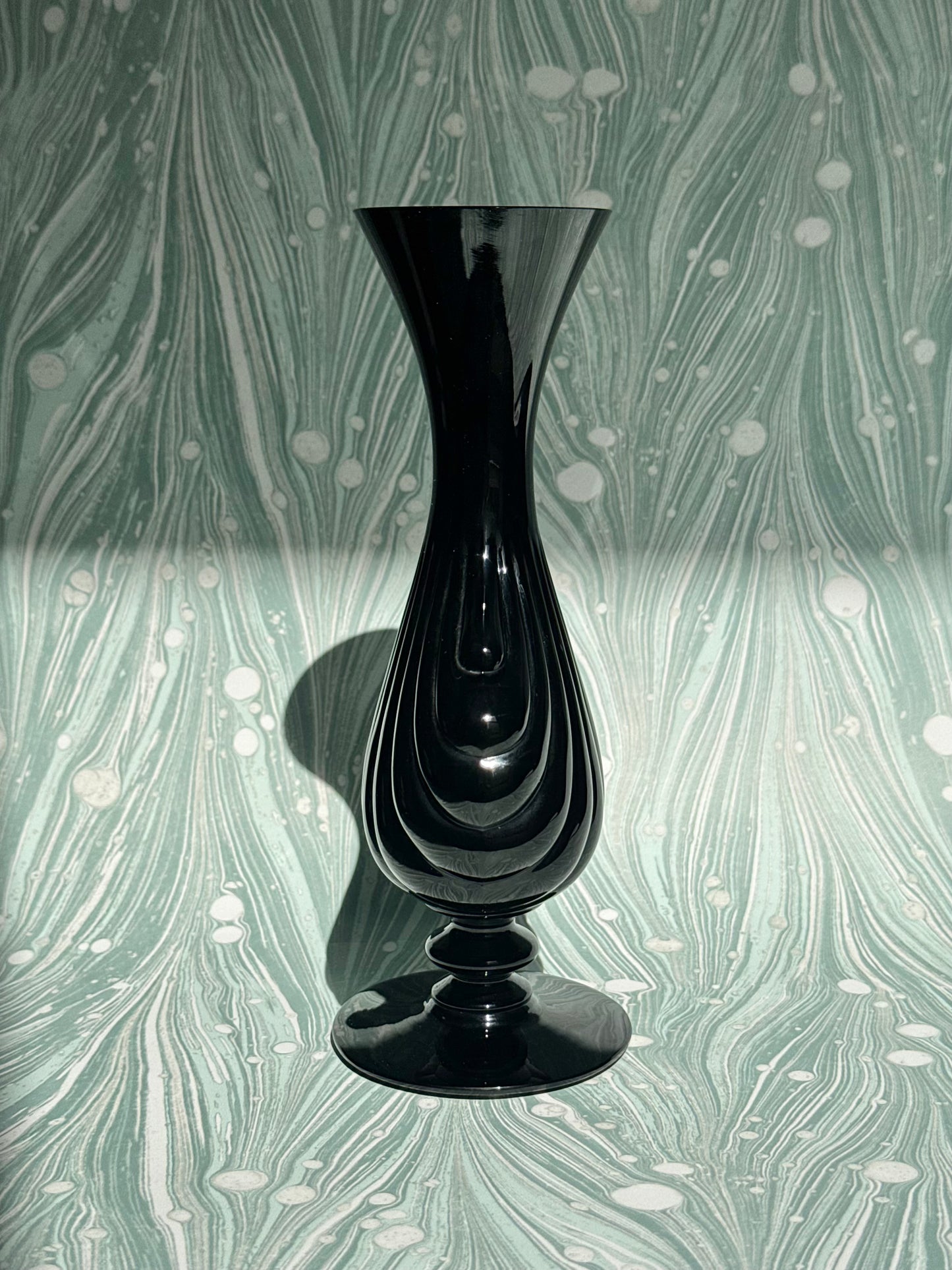 Baccarat Black Crystal Shell Vase