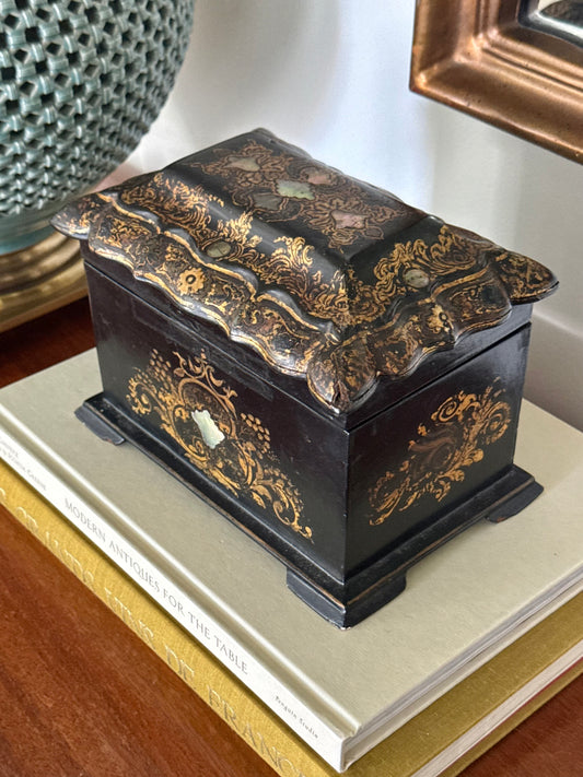 Antique Victorian Papier Mâché Box