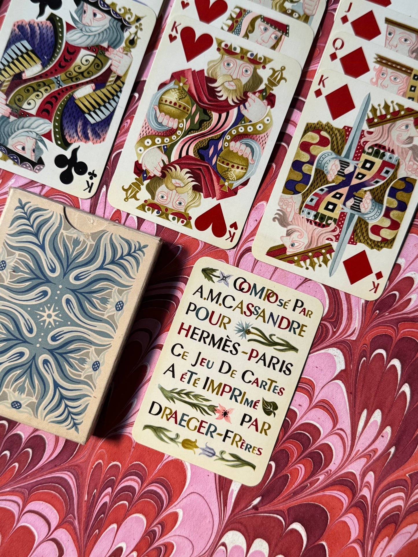 Vintage Playing Cards in Sterling Silver Stand