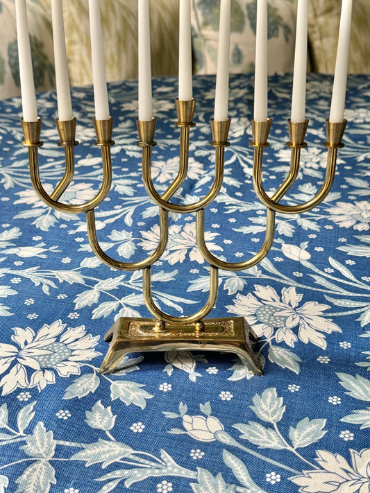 Midcentury Vintage Brass Menorah