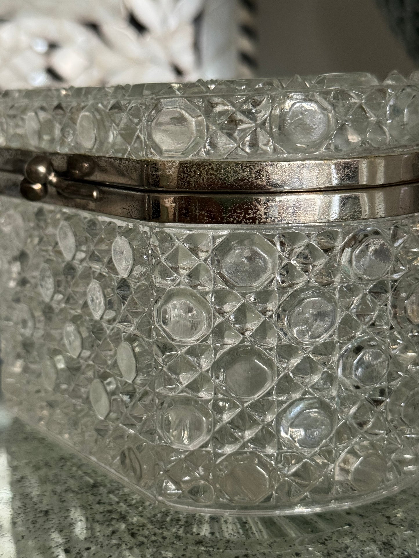 Vintage Glass Casket Box