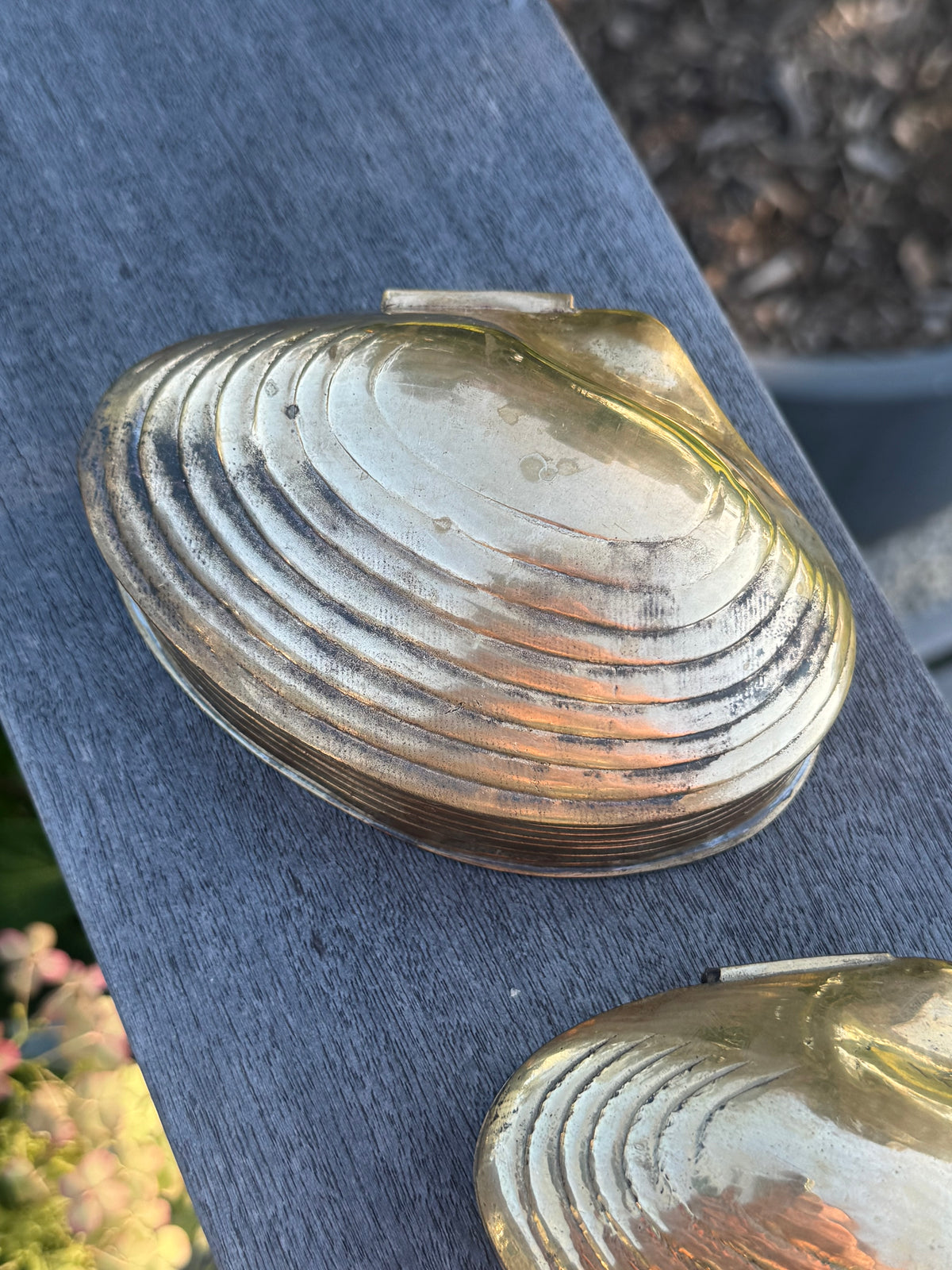 Nesting Brass Clam Boxes