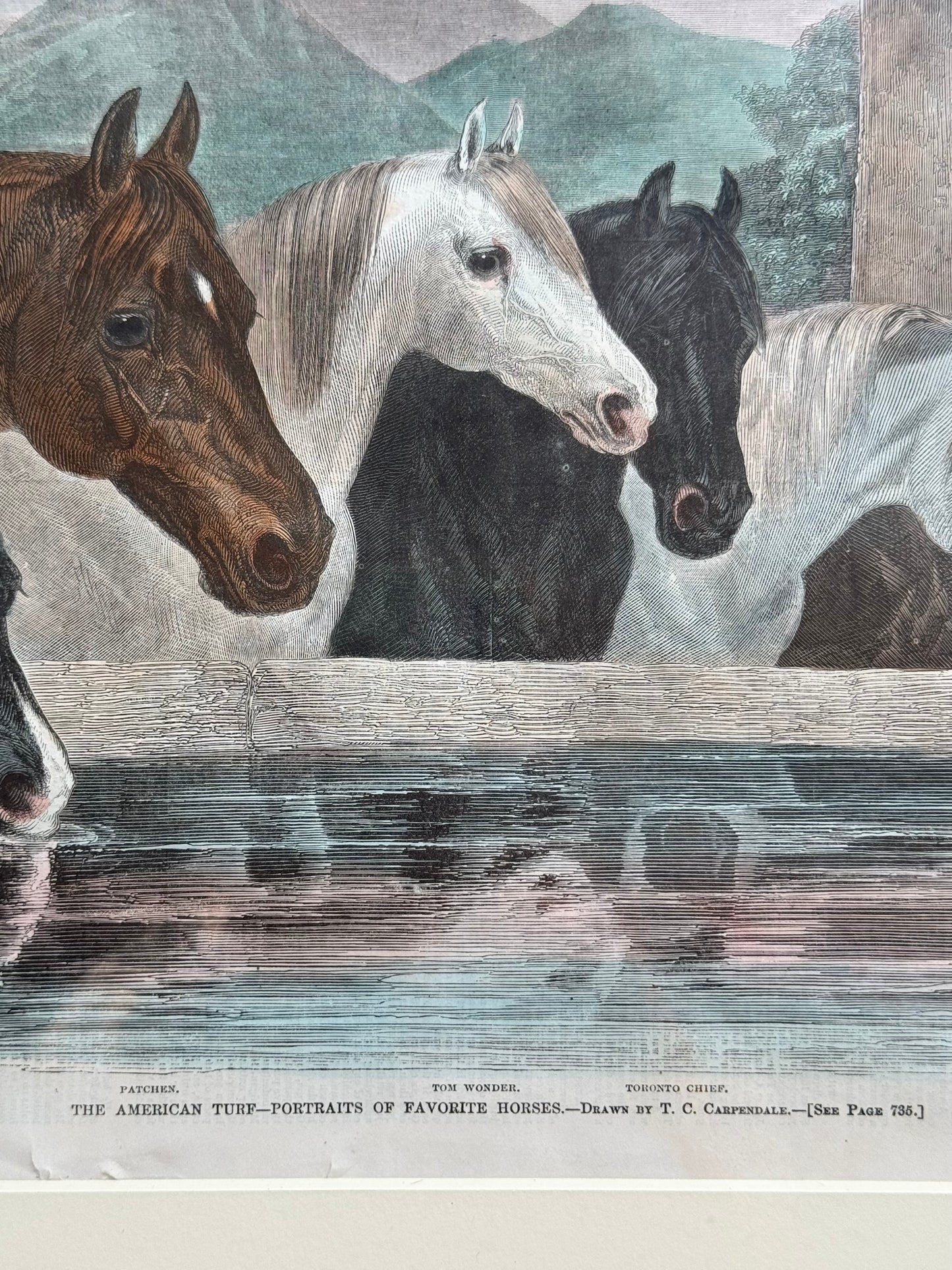 Antique Framed Horse Print