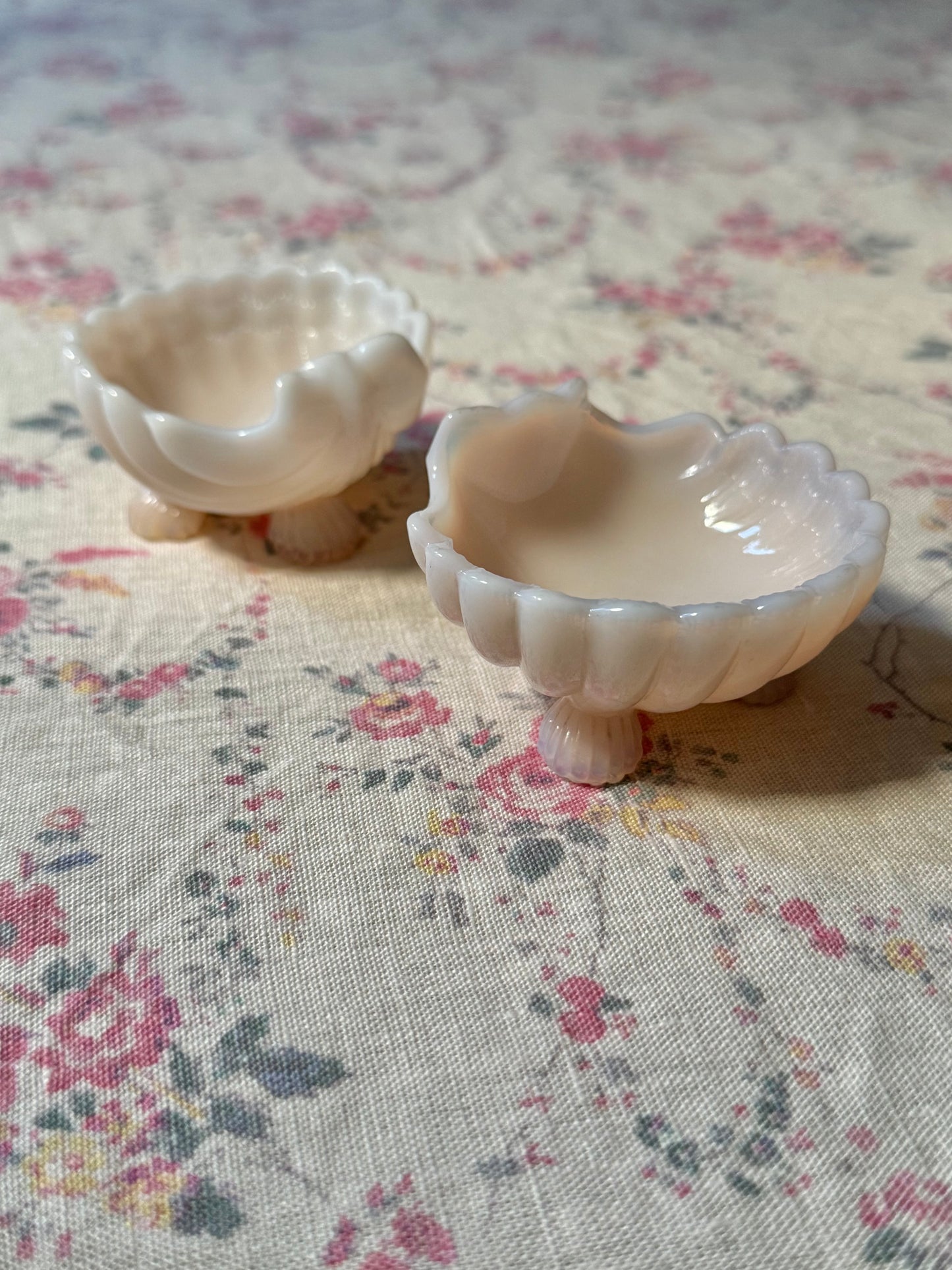 Pair of Pink Seashell Salt Cellars