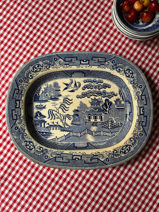 Antique Blue Willow Platter