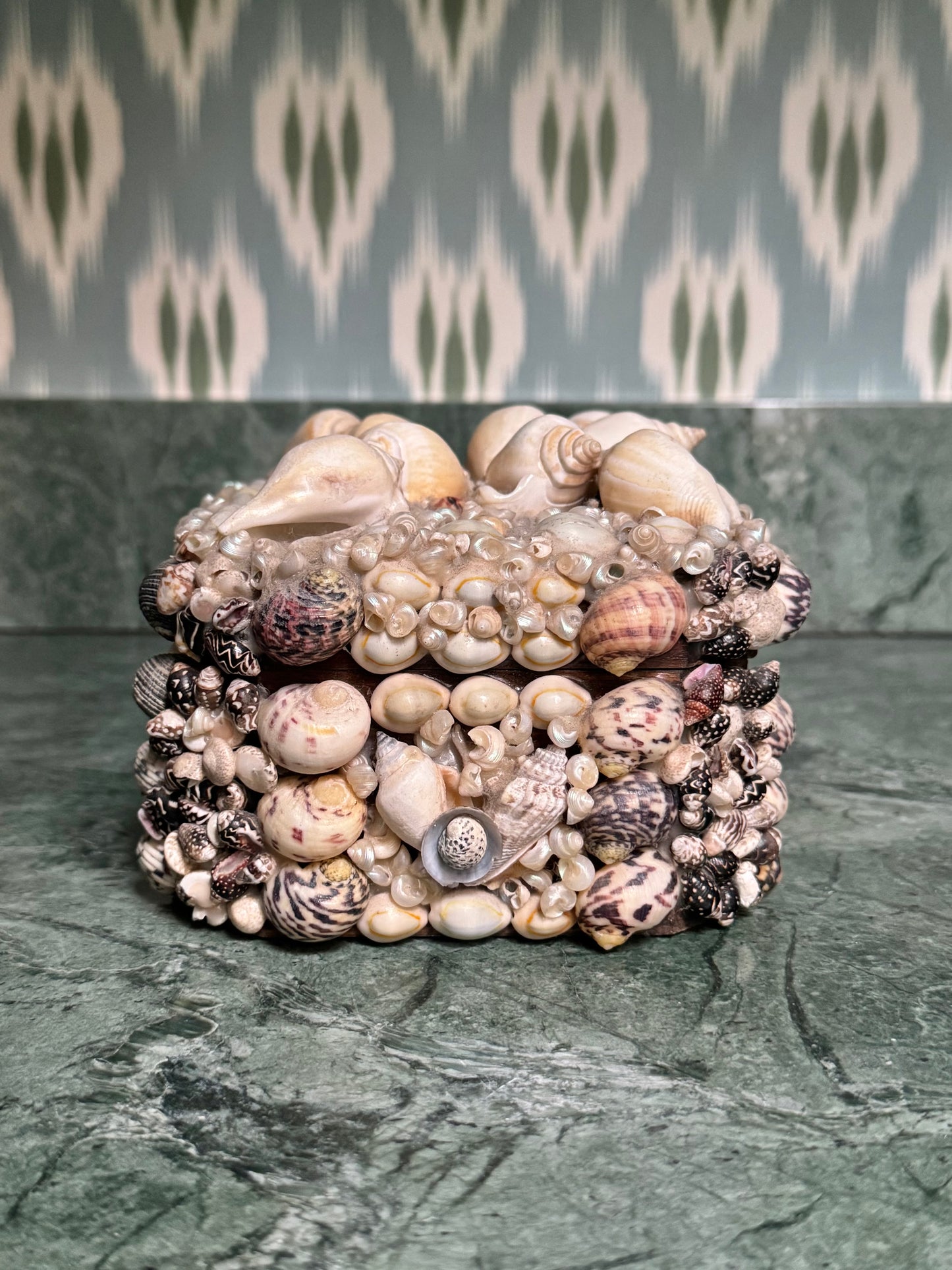 Wooden Shell Encrusted Box