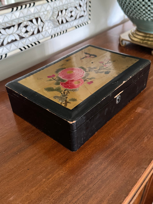 Japanese Floral Lacquer Box
