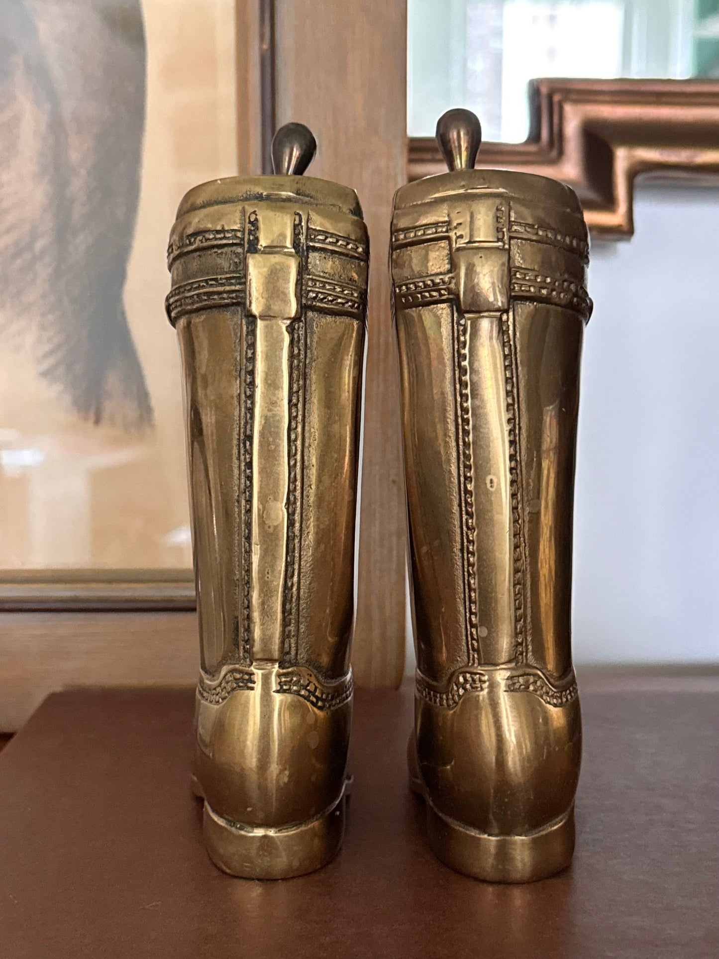 Brass Riding Boot Bookends