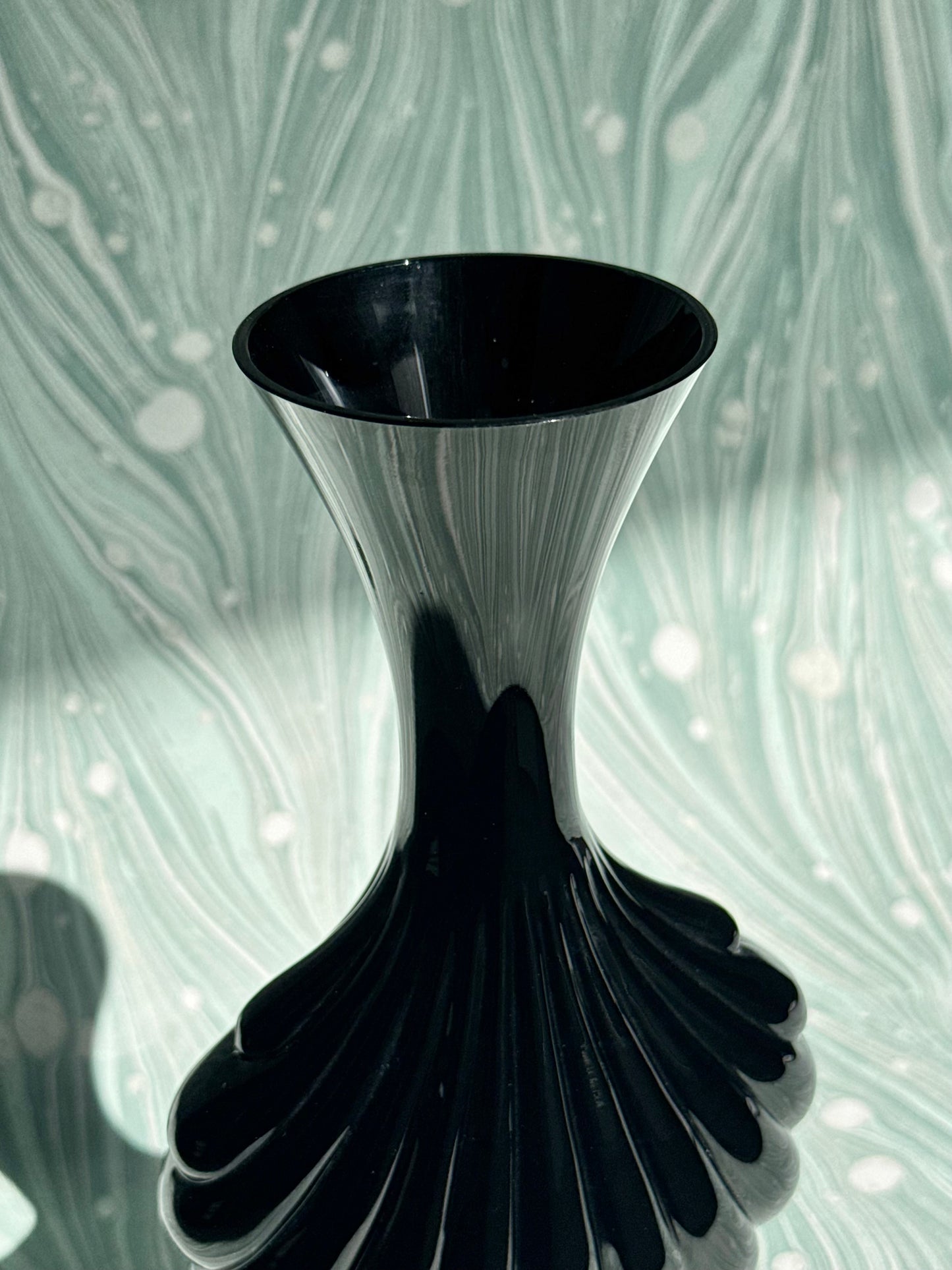 Baccarat Black Crystal Shell Vase