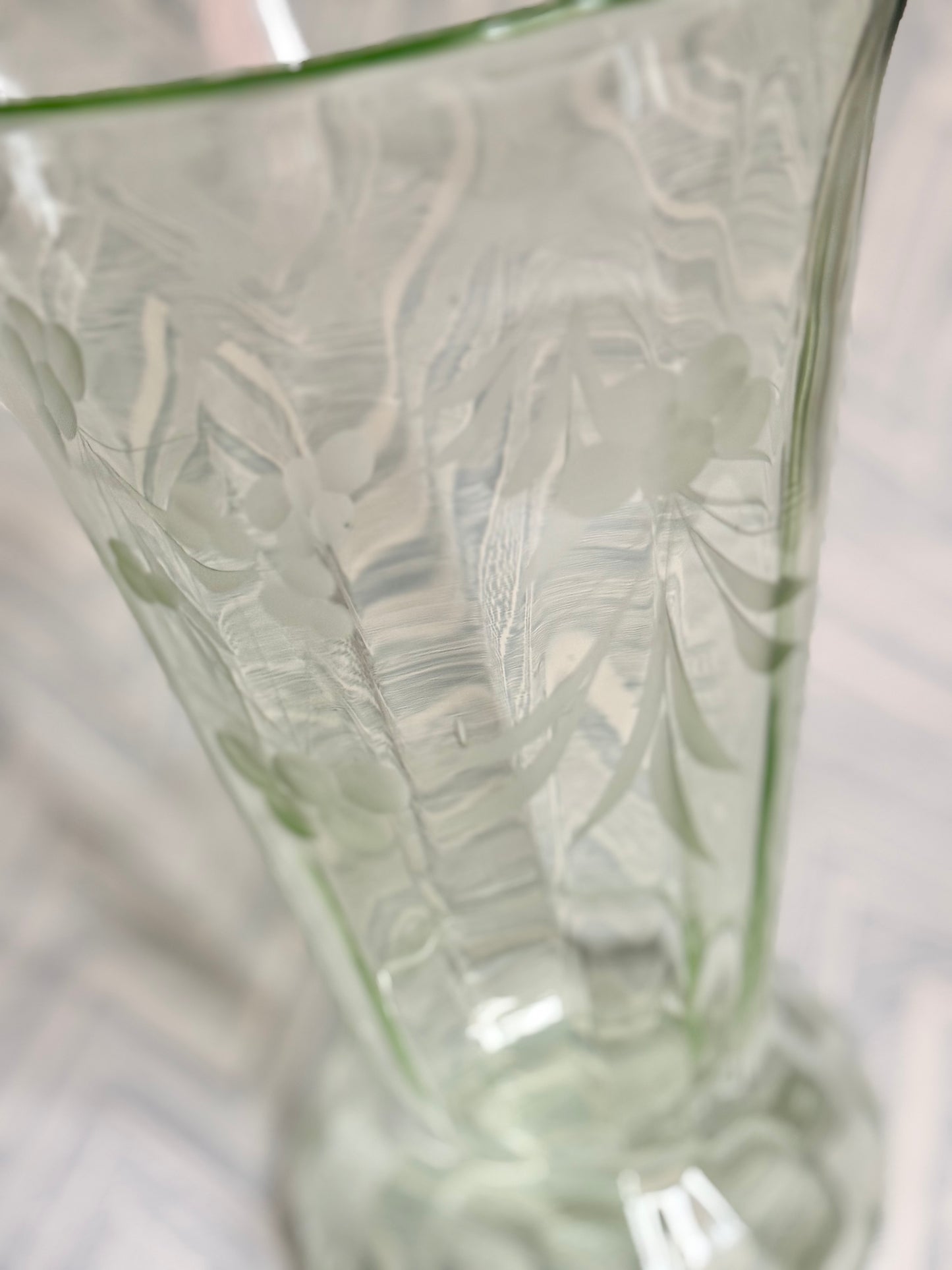 XL Green Optic Glass Vase