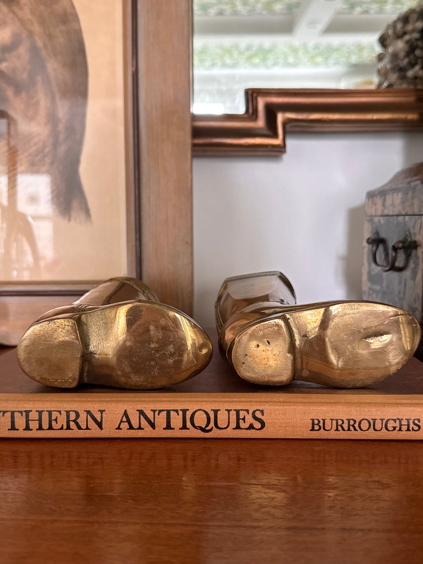 Brass Riding Boot Bookends