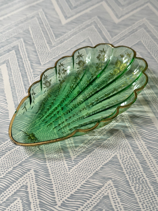 Gilt Glass Shell Dish