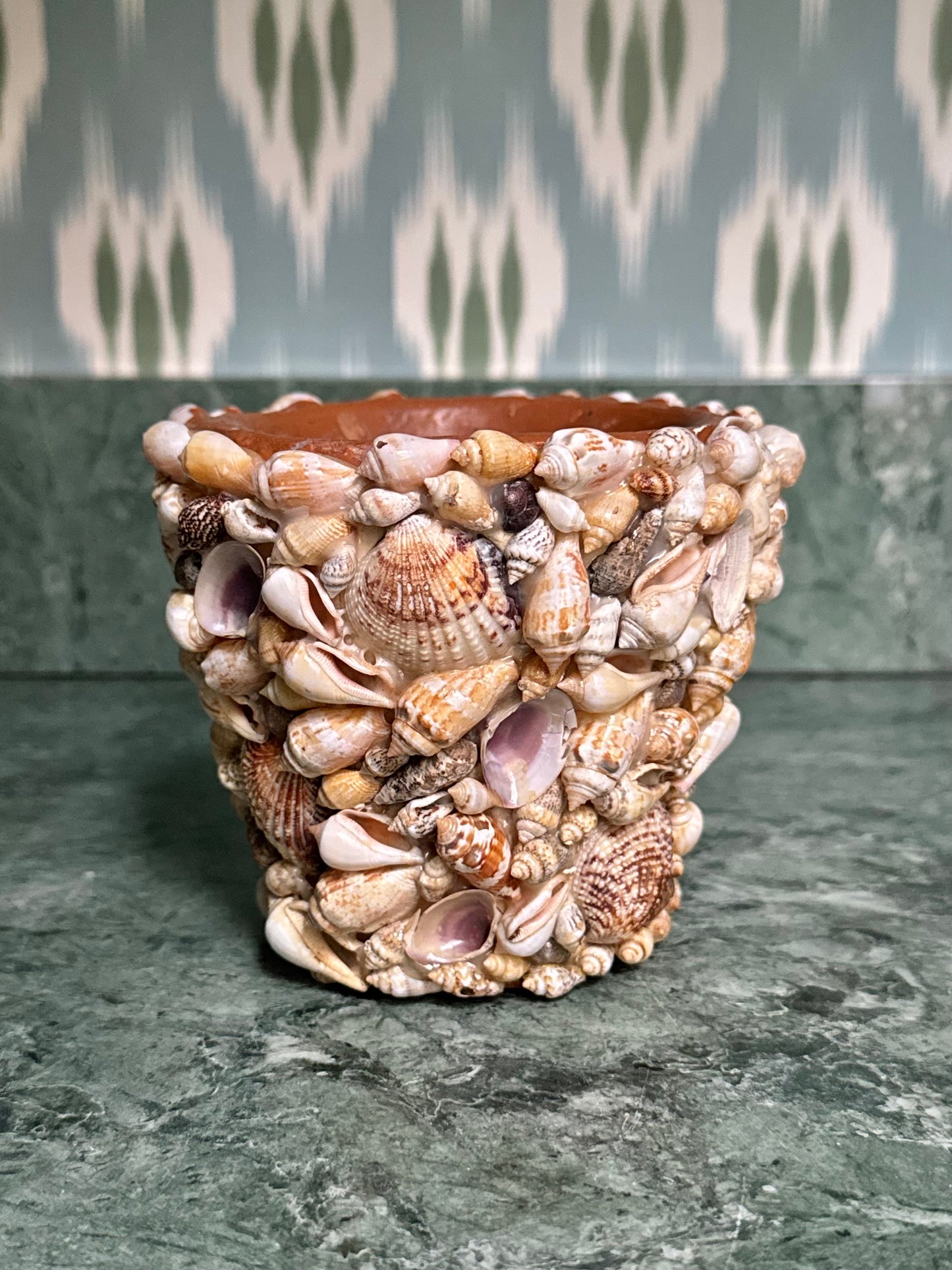 Seashell Encrusted Plant Pot