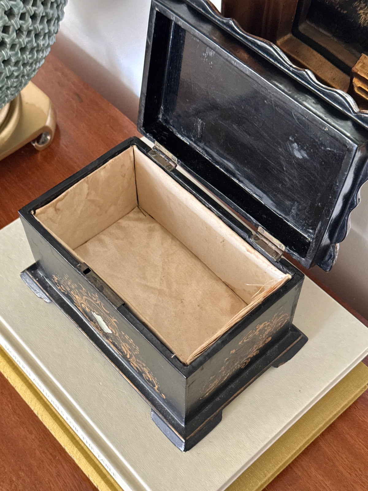 Antique Victorian Papier Mâché Box