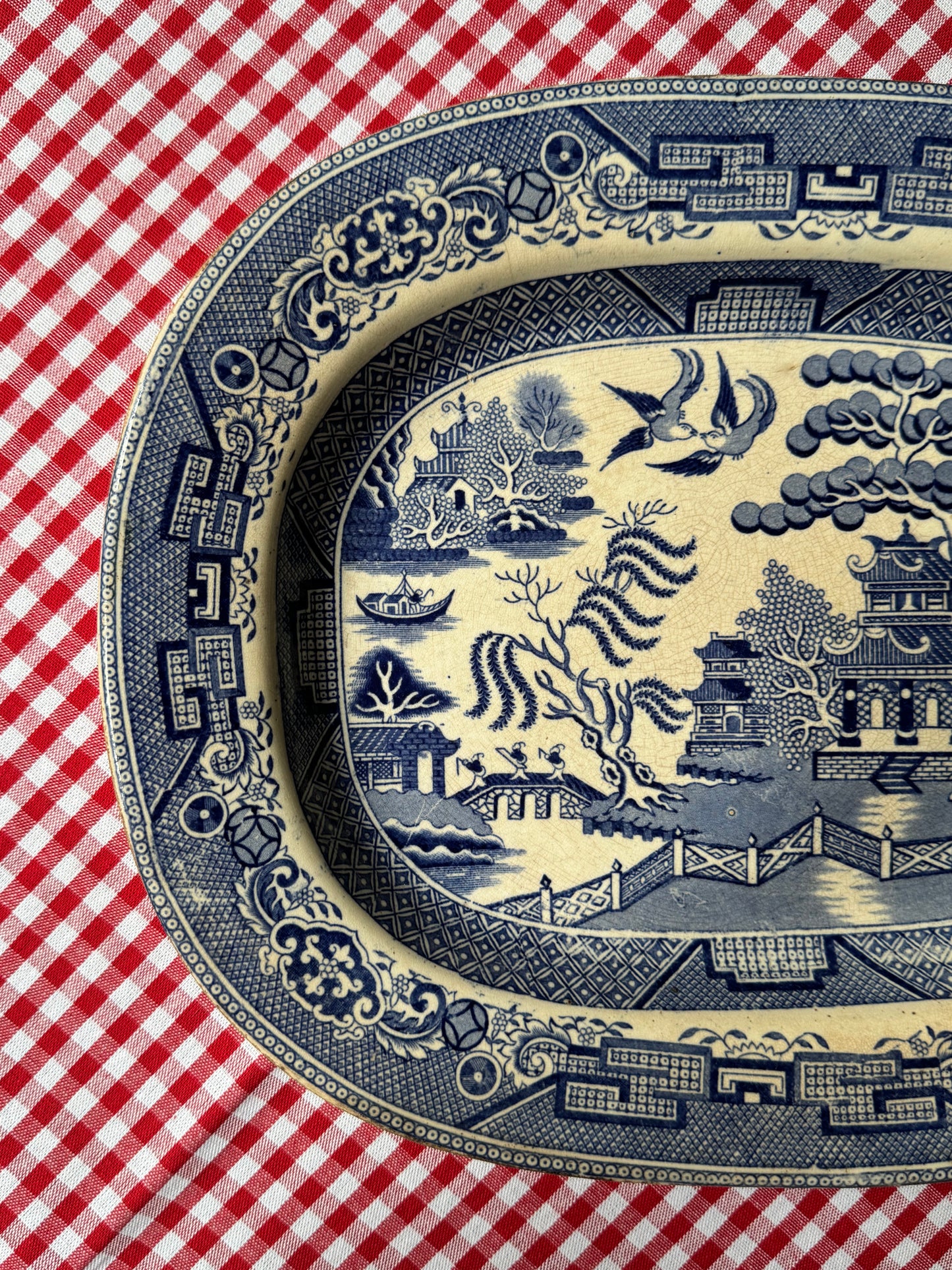 Antique Blue Willow Platter