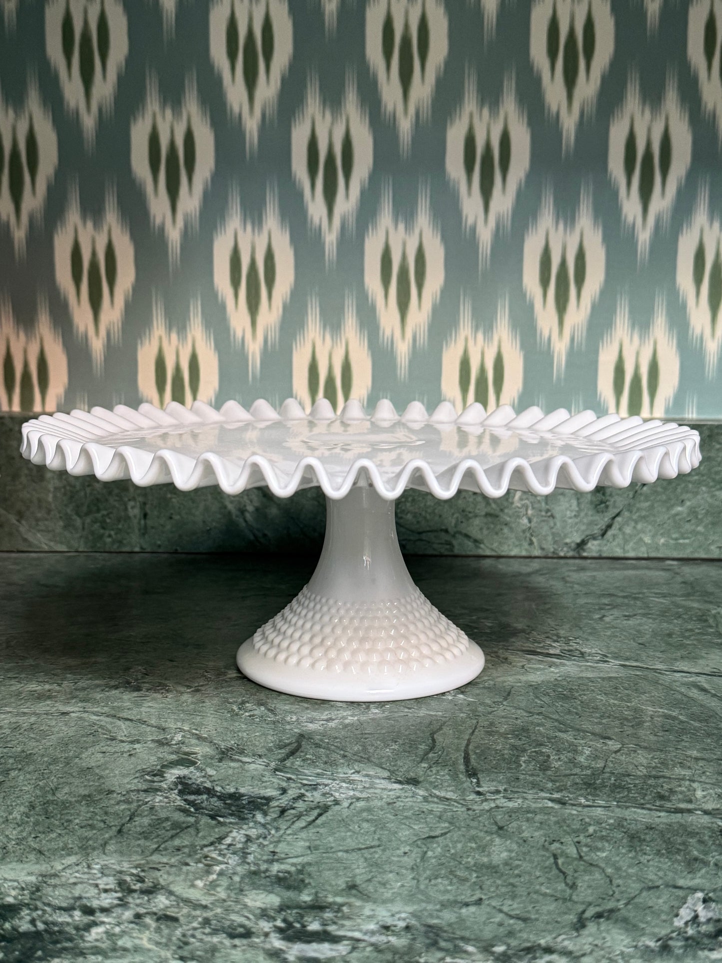 Hobnail Milk Glass Cake Stand