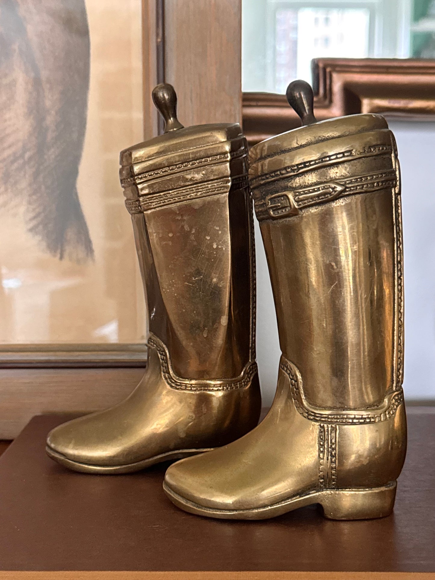 Brass Riding Boot Bookends