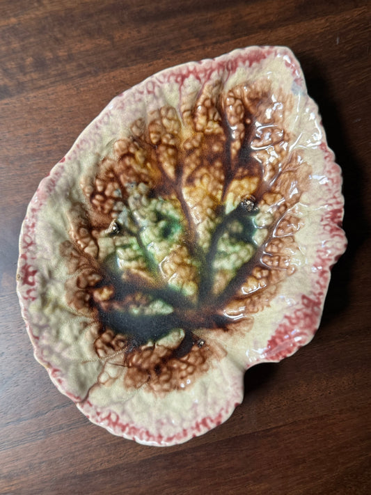 Antique Majolica Begonia Leaf