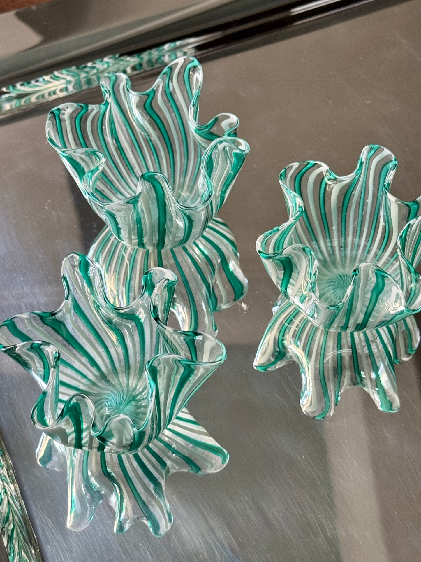 Trio of Venini “Fazzoletto” Mini Vases