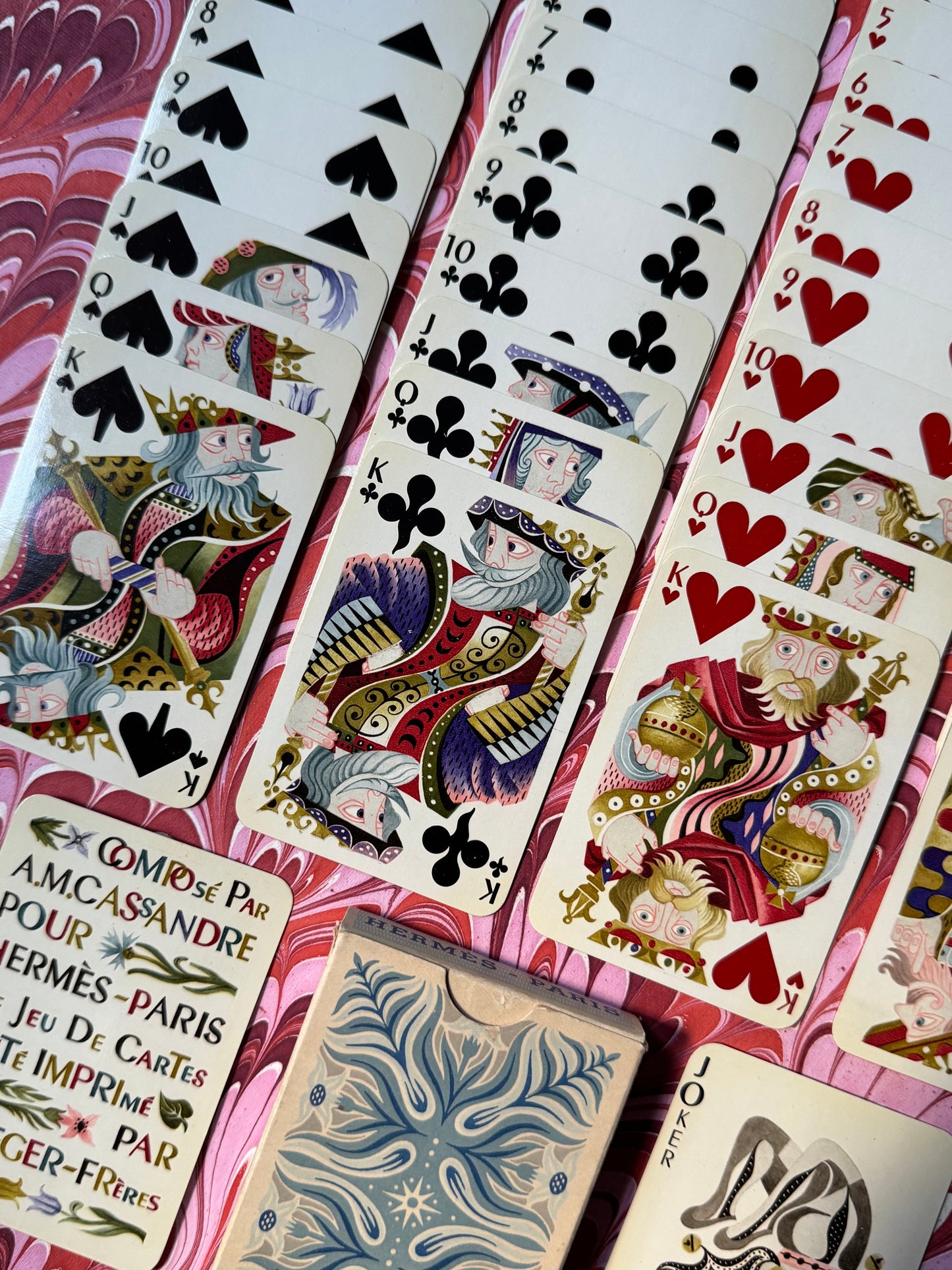 Vintage Playing Cards in Sterling Silver Stand