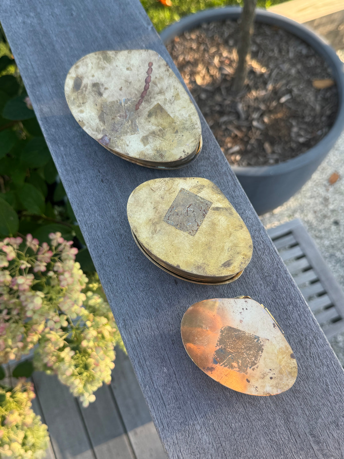 Nesting Brass Clam Boxes
