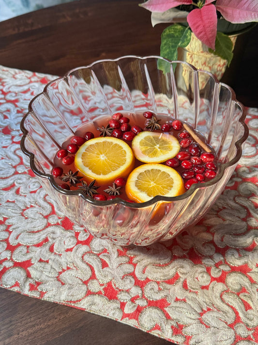 Swirl Glass Punch Bowl