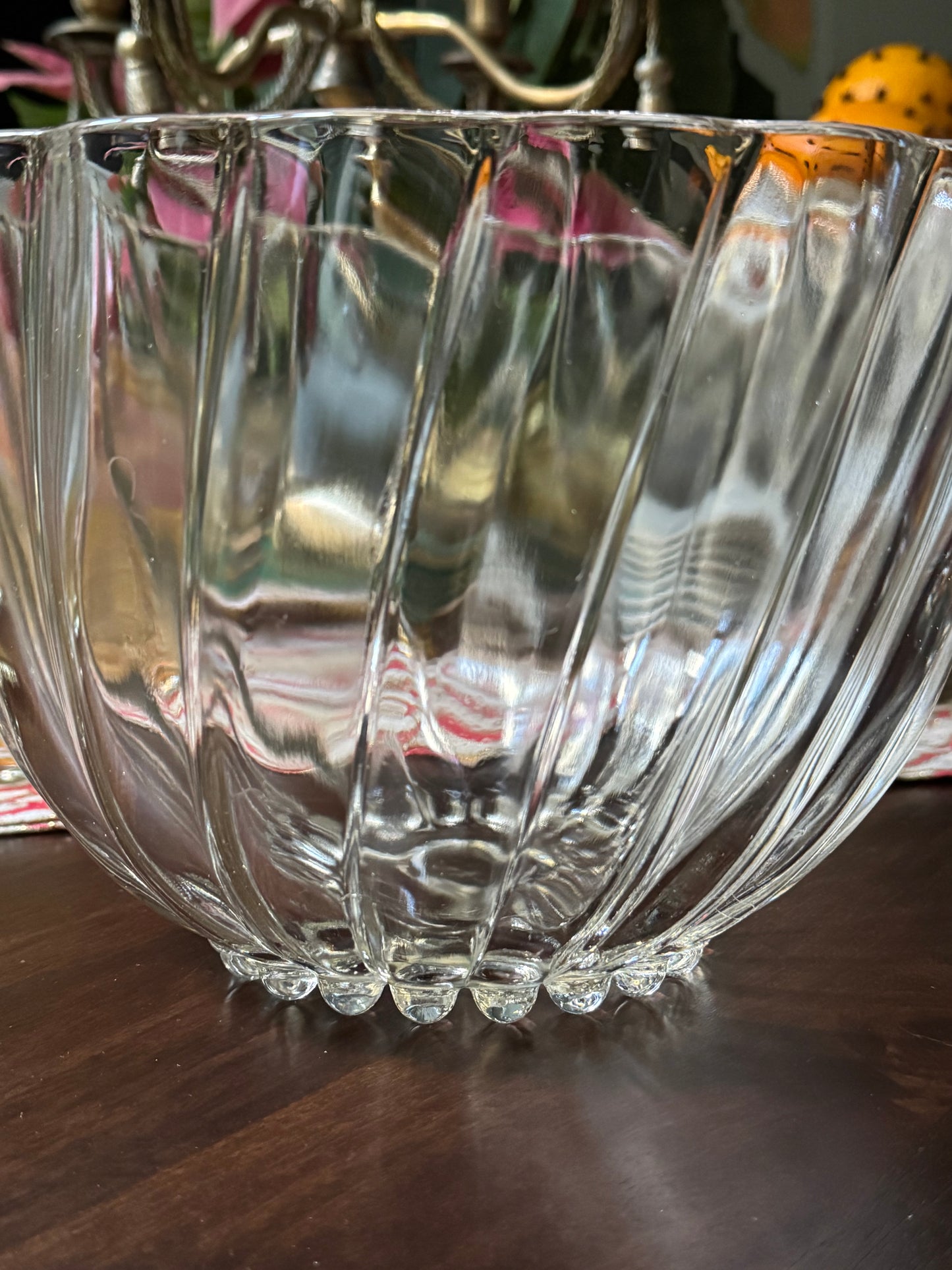 Swirl Glass Punch Bowl