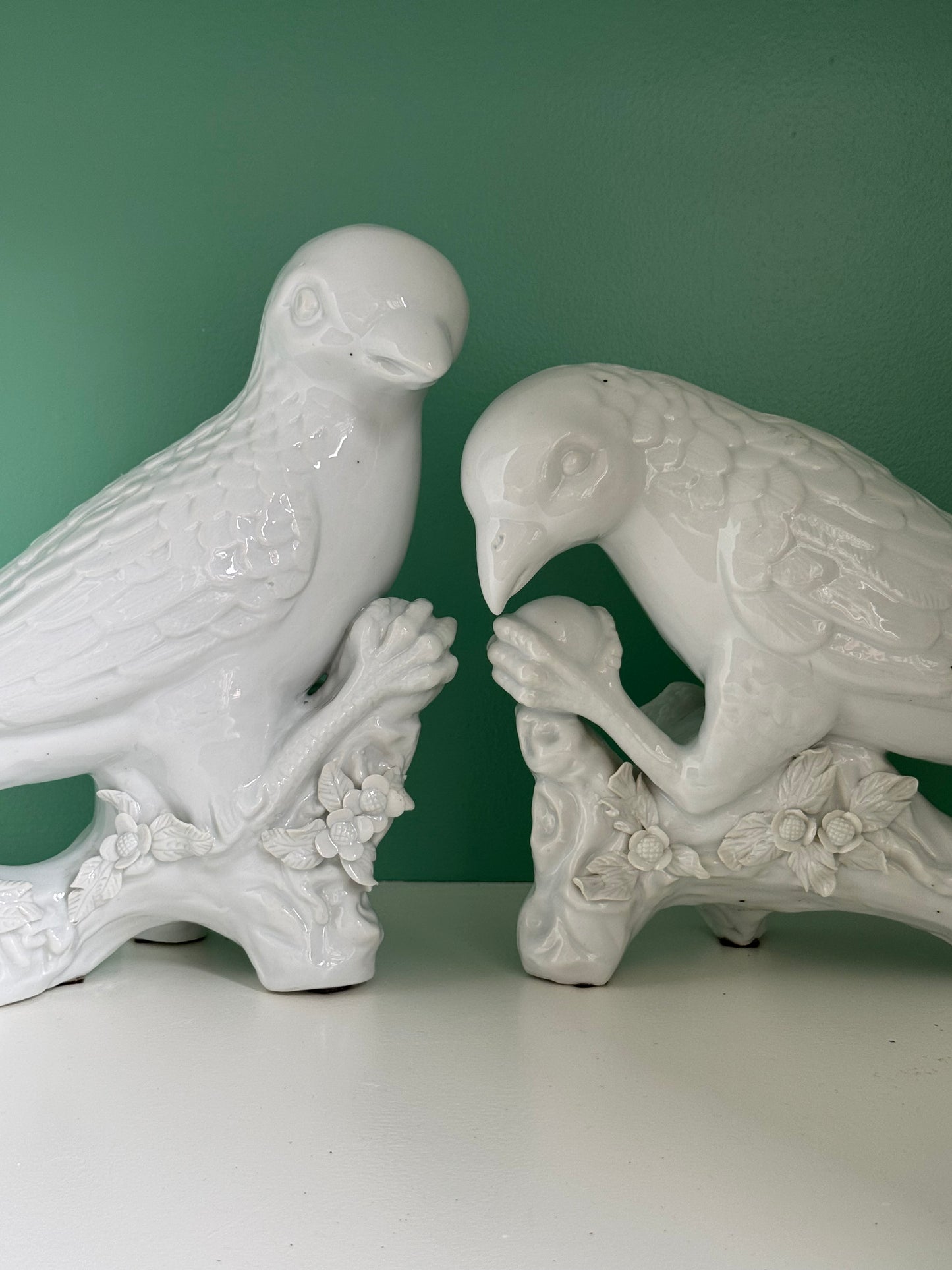 Pair of Blanc de Chine Birds