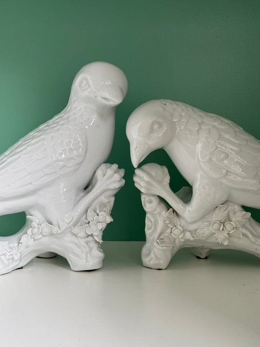 Pair of Blanc de Chine Birds
