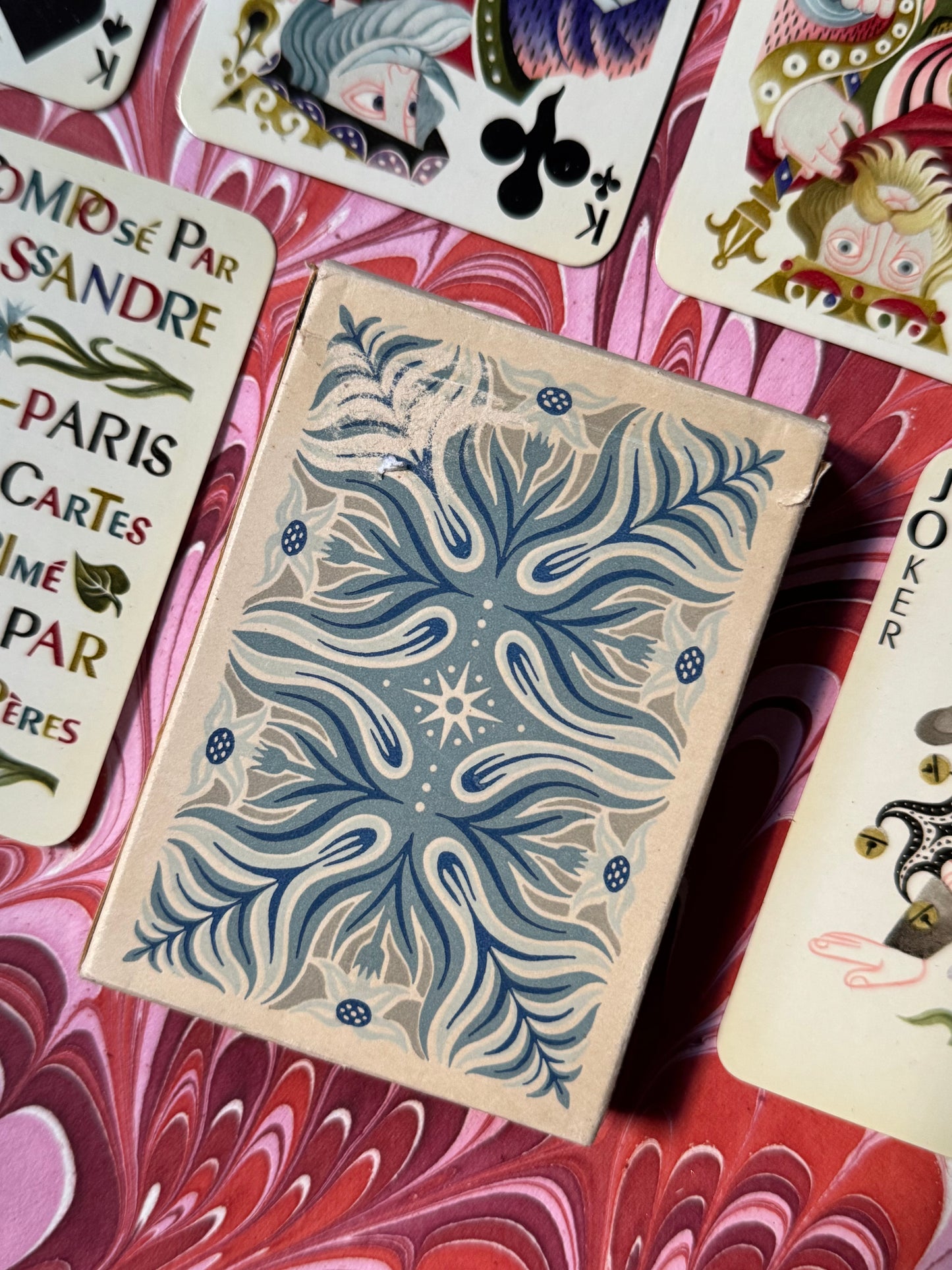 Vintage Playing Cards in Sterling Silver Stand