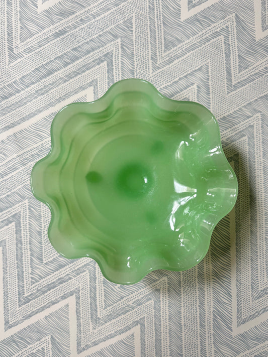 Jadeite Ruffle Dish #1