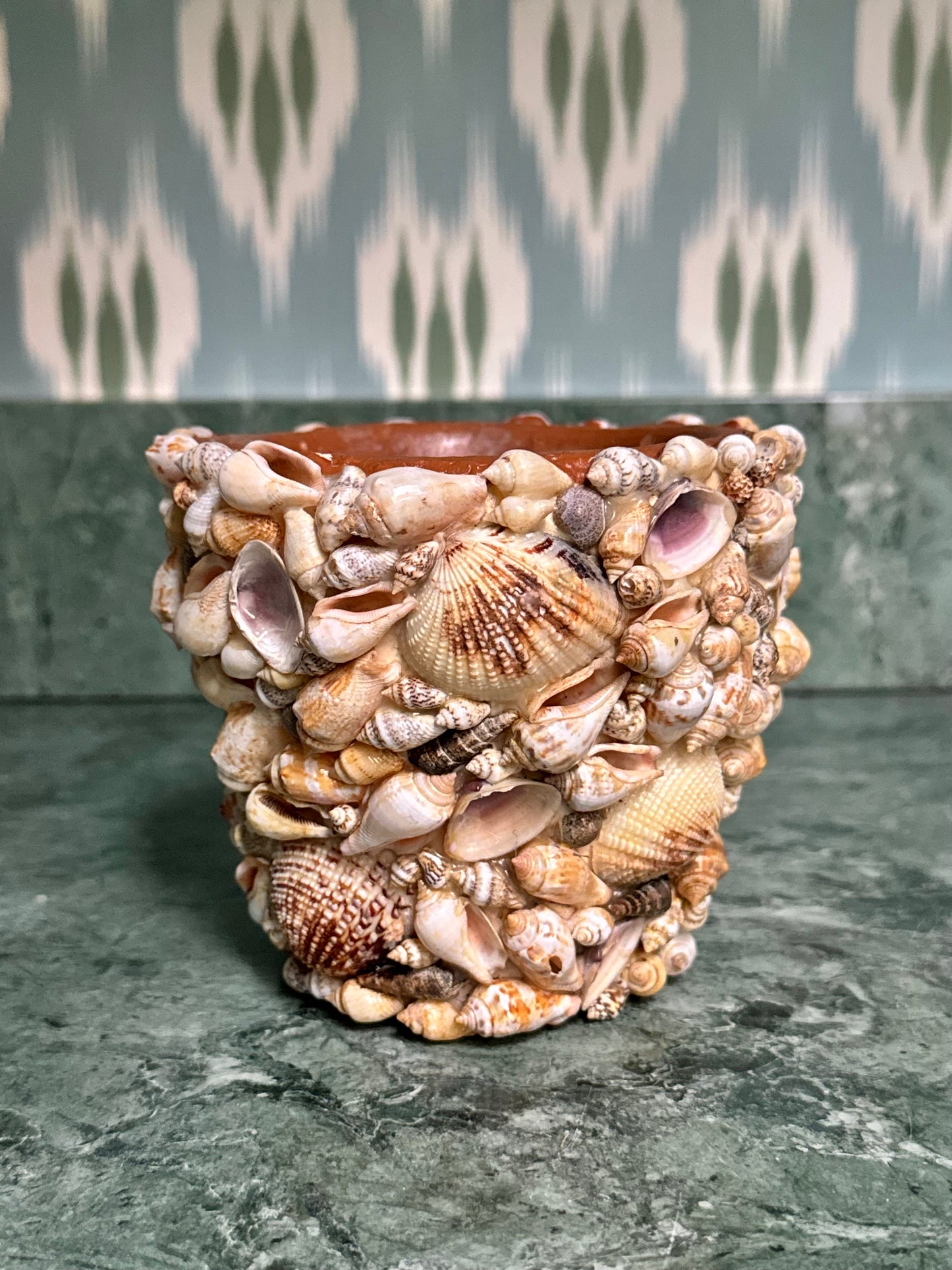 Seashell Encrusted Plant Pot