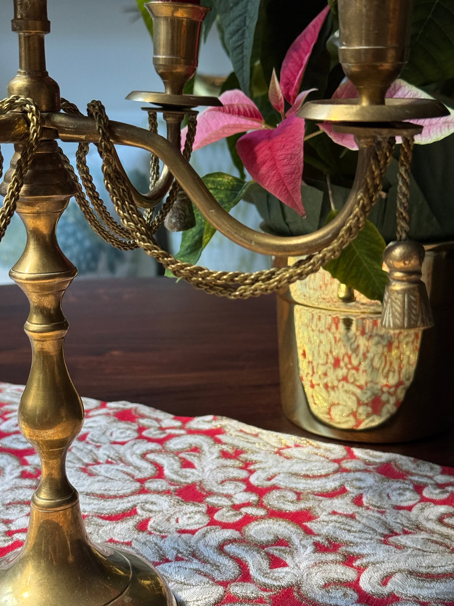 Brass Rope & Tassel Candelabra