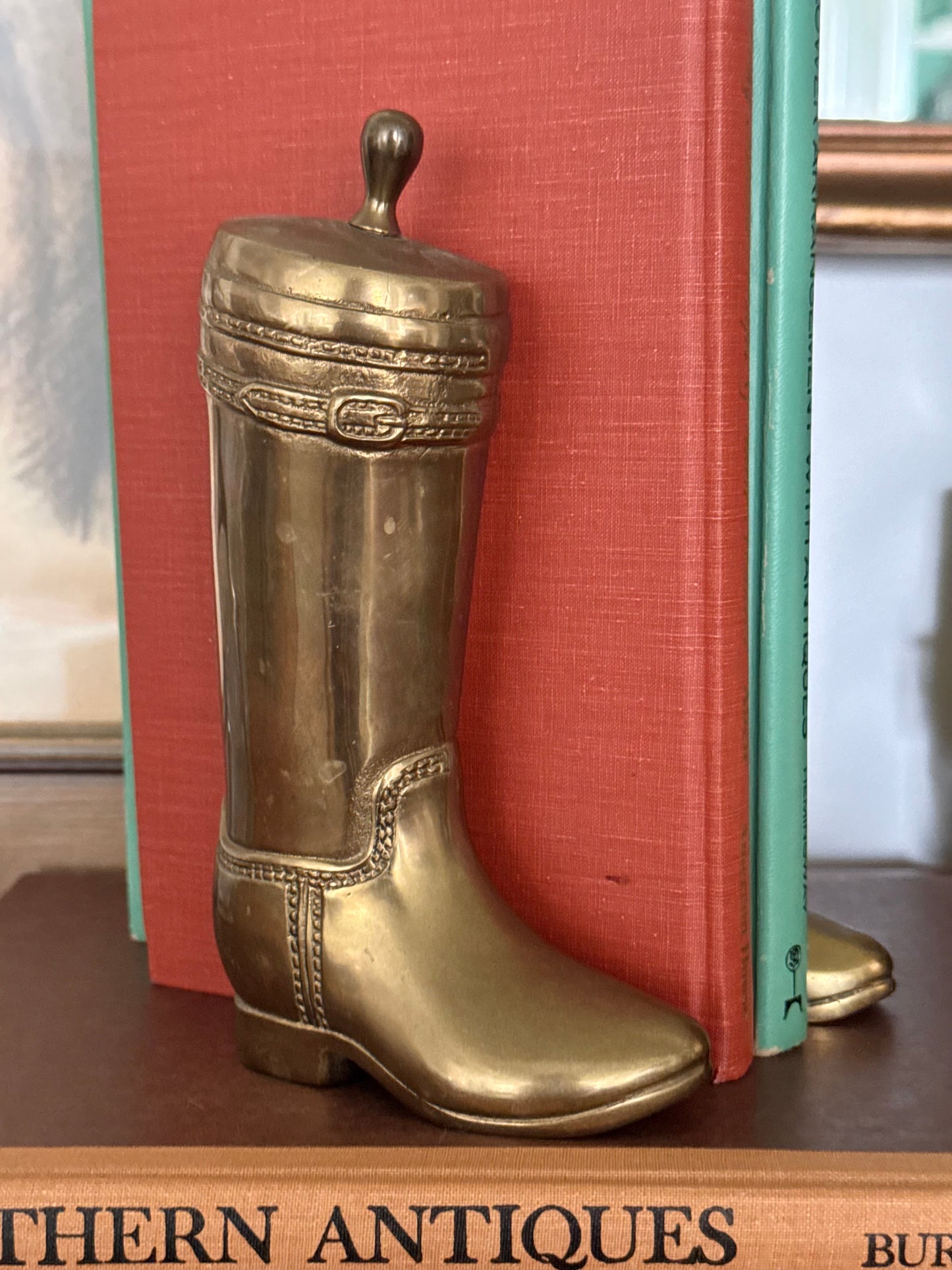 Brass Riding Boot Bookends