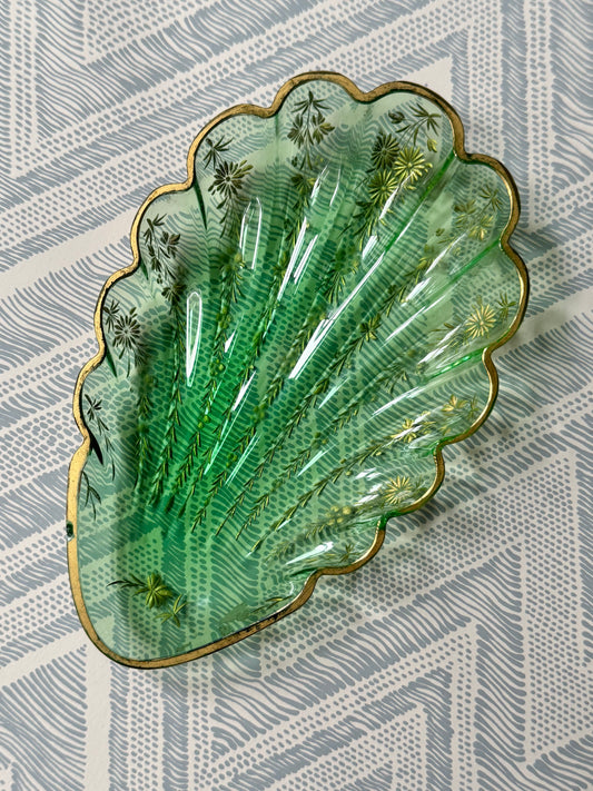 Gilt Glass Shell Dish