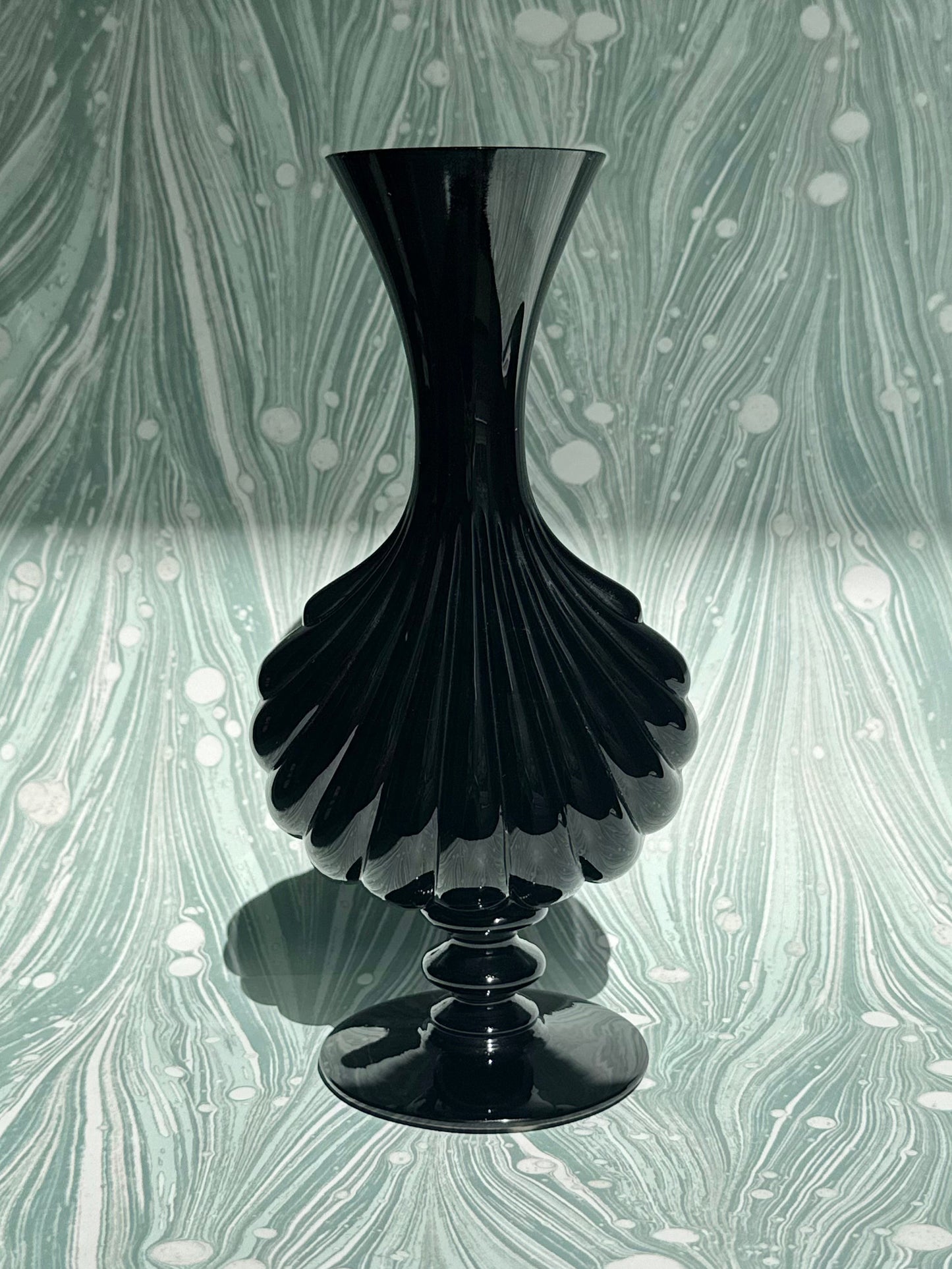 Baccarat Black Crystal Shell Vase
