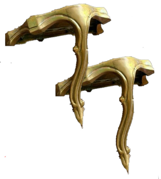 Pair of vintage brass wall brackets